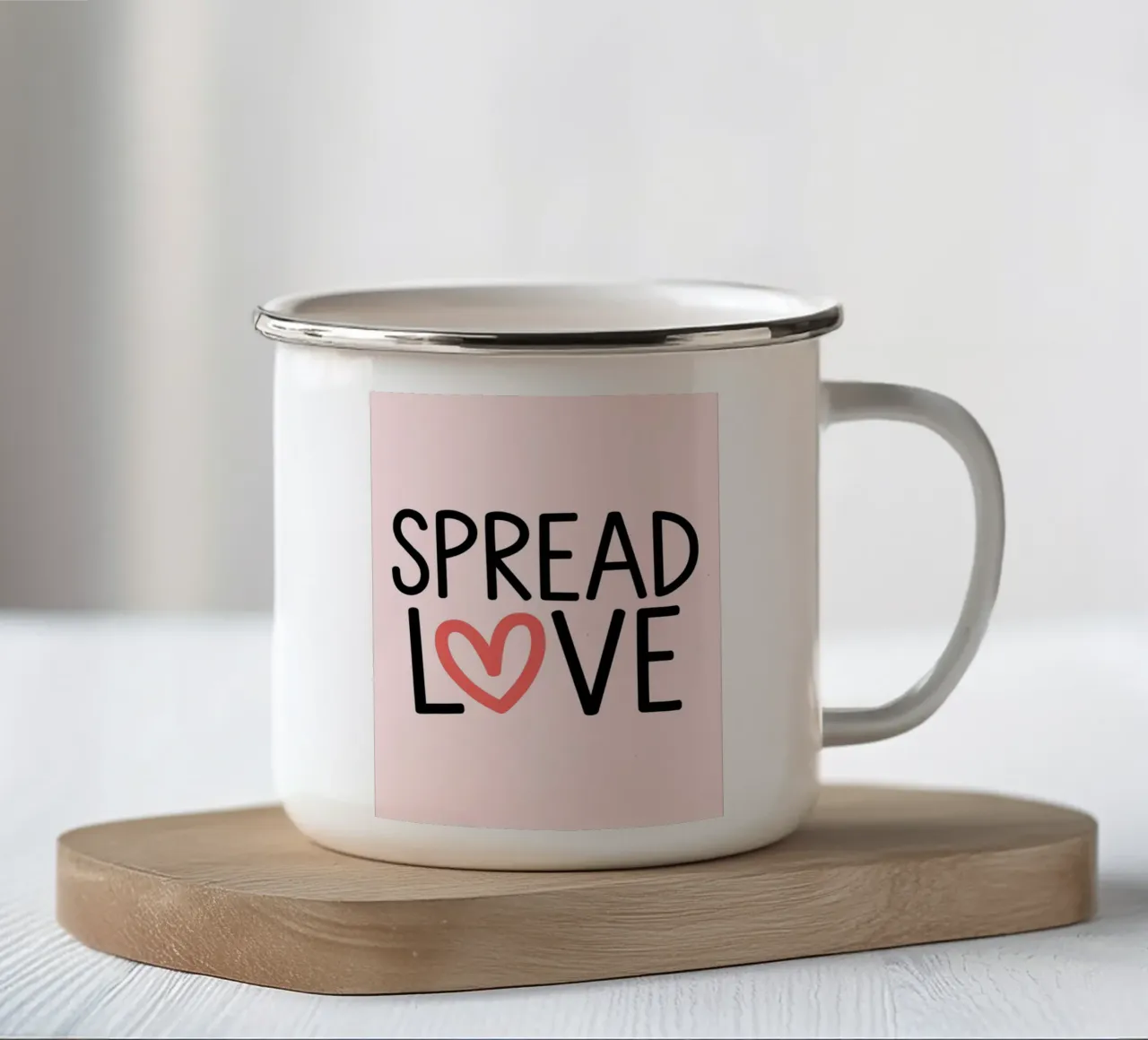 RÉPANDRE L'AMOUR mug en émail de logic