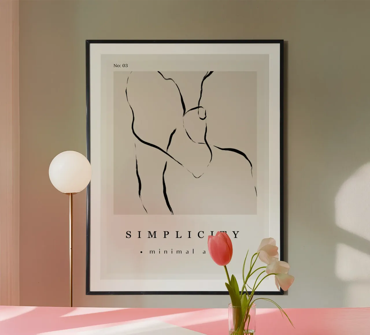 The New Simple No 57 poster con telaio in alluminio da treechild
