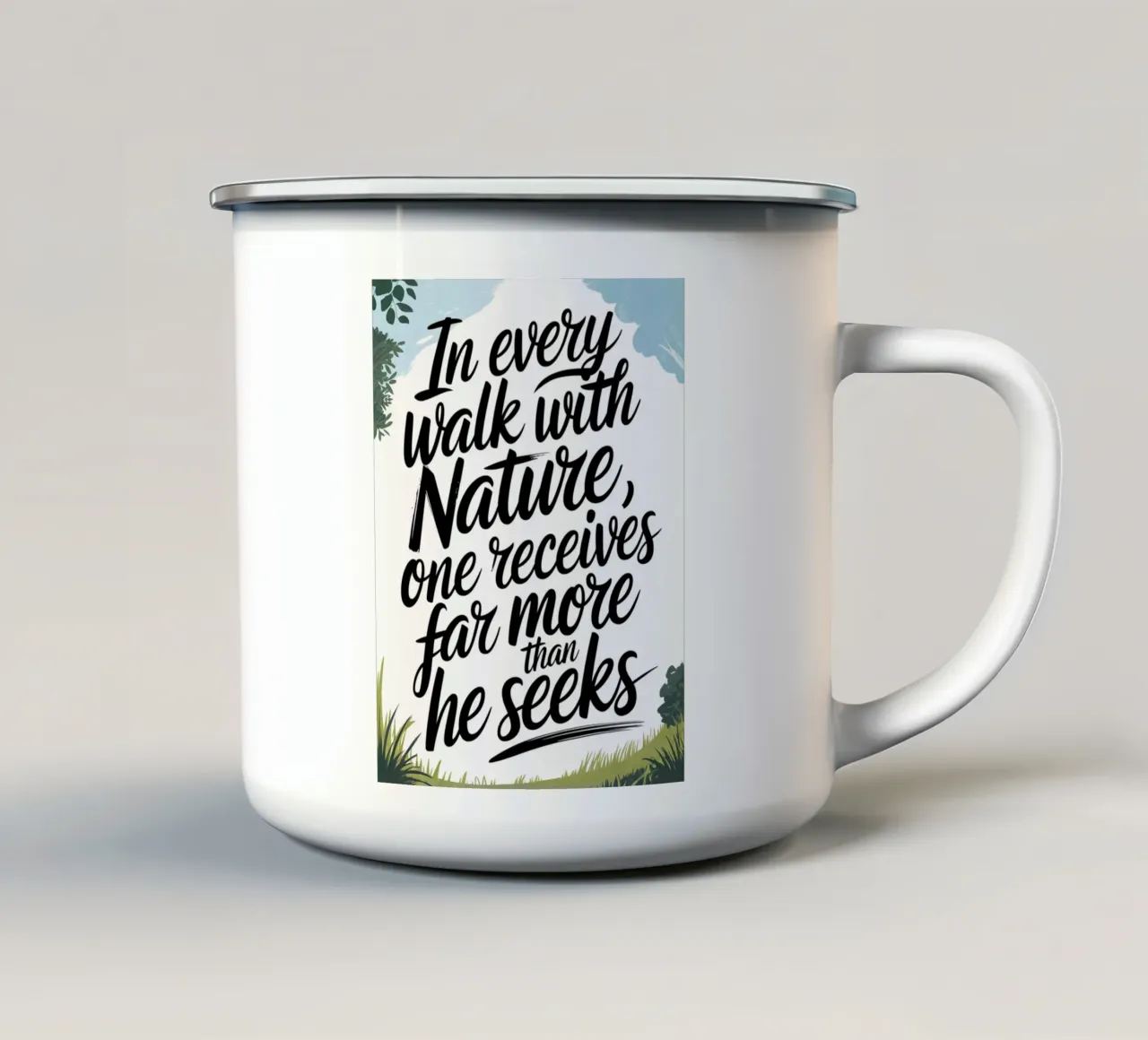 In ogni passeggiata con la natura tazza in smalto da logic