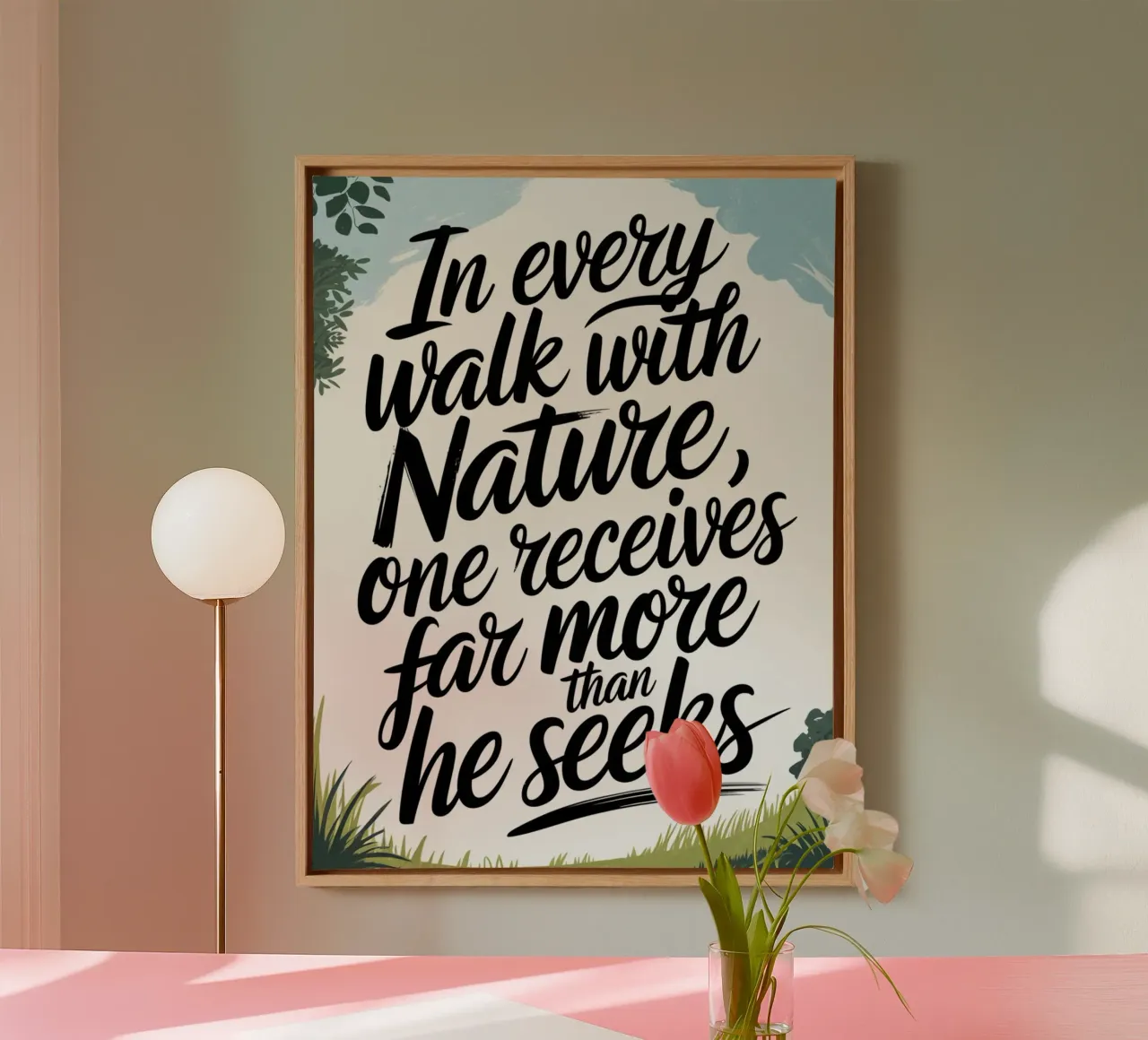 In ogni passeggiata con la natura tela con Cornice a cassetta da logic