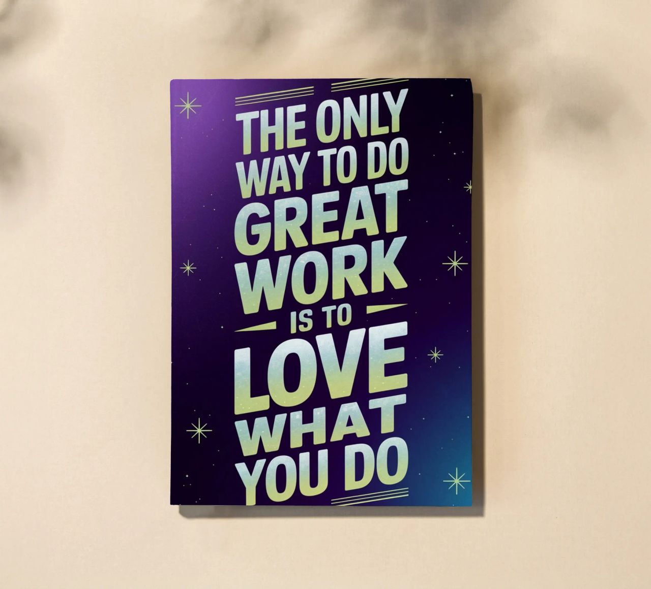 The only way to do great work is to love what you do. notebook by logic