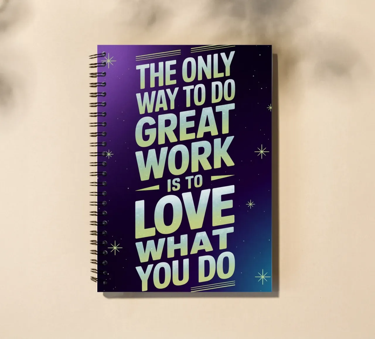 Man kann nur dann großartige Arbeit leisten, wenn man liebt, was man tut. Ringbuch von logic
