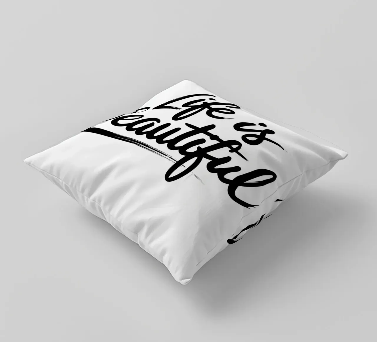 Life is beautiful decorative cushion by logic