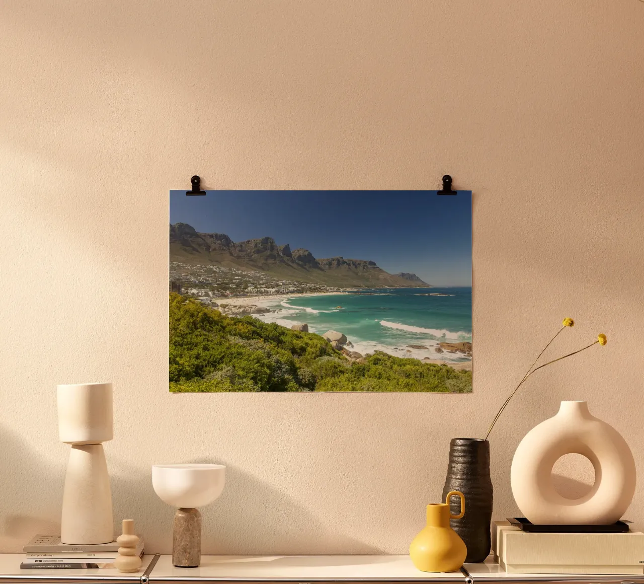 Camps Bay in Kapstadt poster con telaio in plastica da Reisefotografie - Bilder aus aller Welt