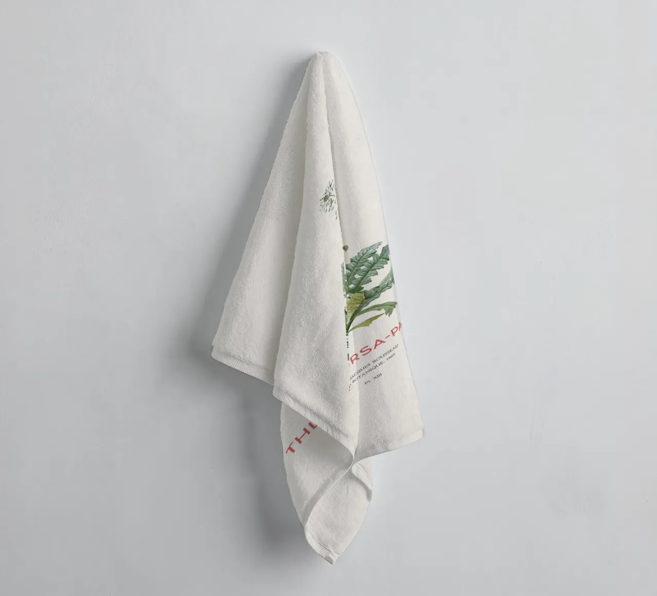 Shepherd's purse or Thlaspi bursa-pastoris towel by Vintagrafica