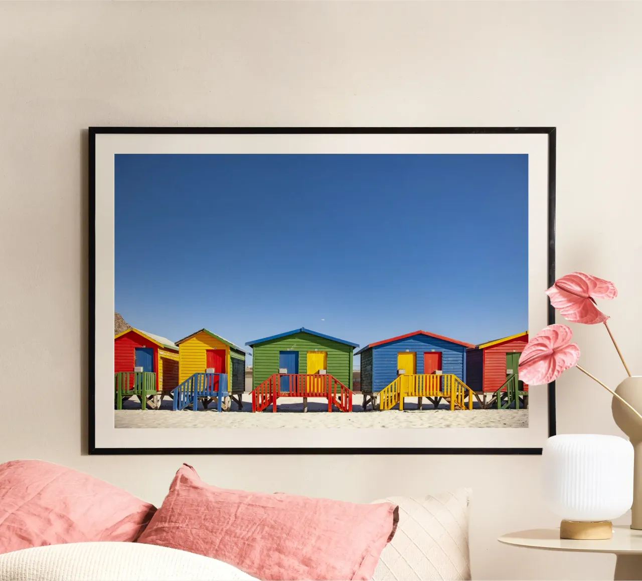 bunte Strandhäuser Kapstadt carta hahnemühle da Reisefotografie - Bilder aus aller Welt