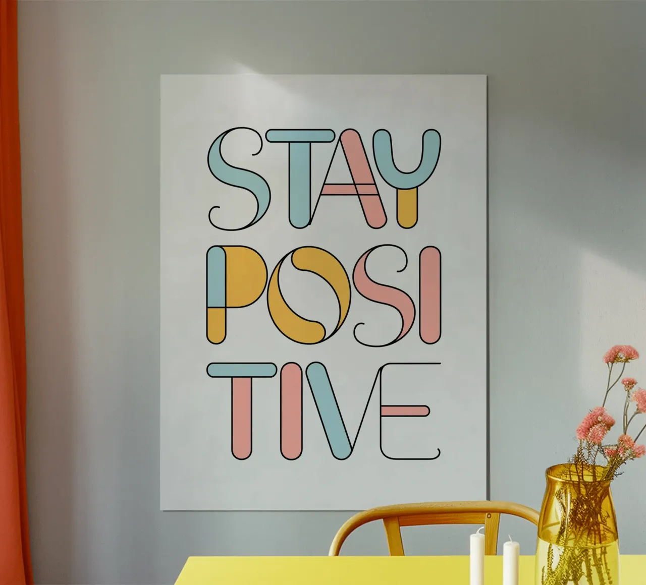 RIMANERE POSITIVI poster con telaio in plastica da logic