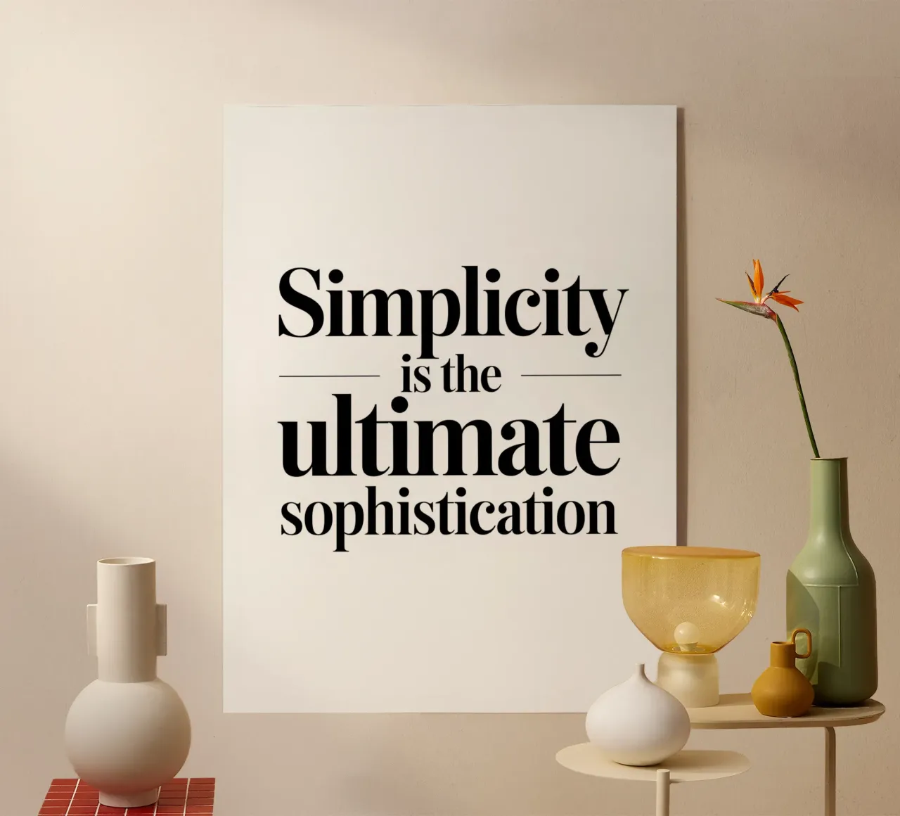 Simplicity is the ultimate sophistication acrylic glass by logic