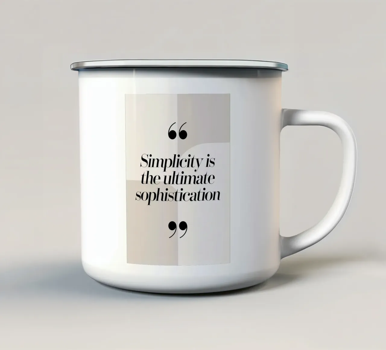 La sencillez es la máxima sofisticación taza de esmalte de logic