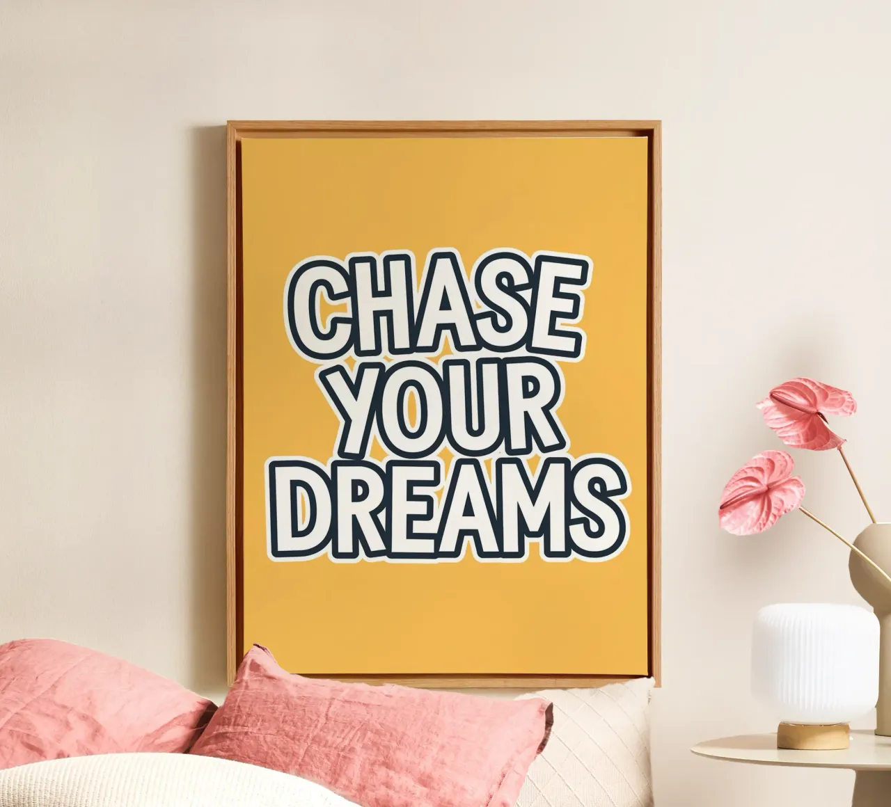 CHASE YOUR DREAMS canvas with Floater frame by logic