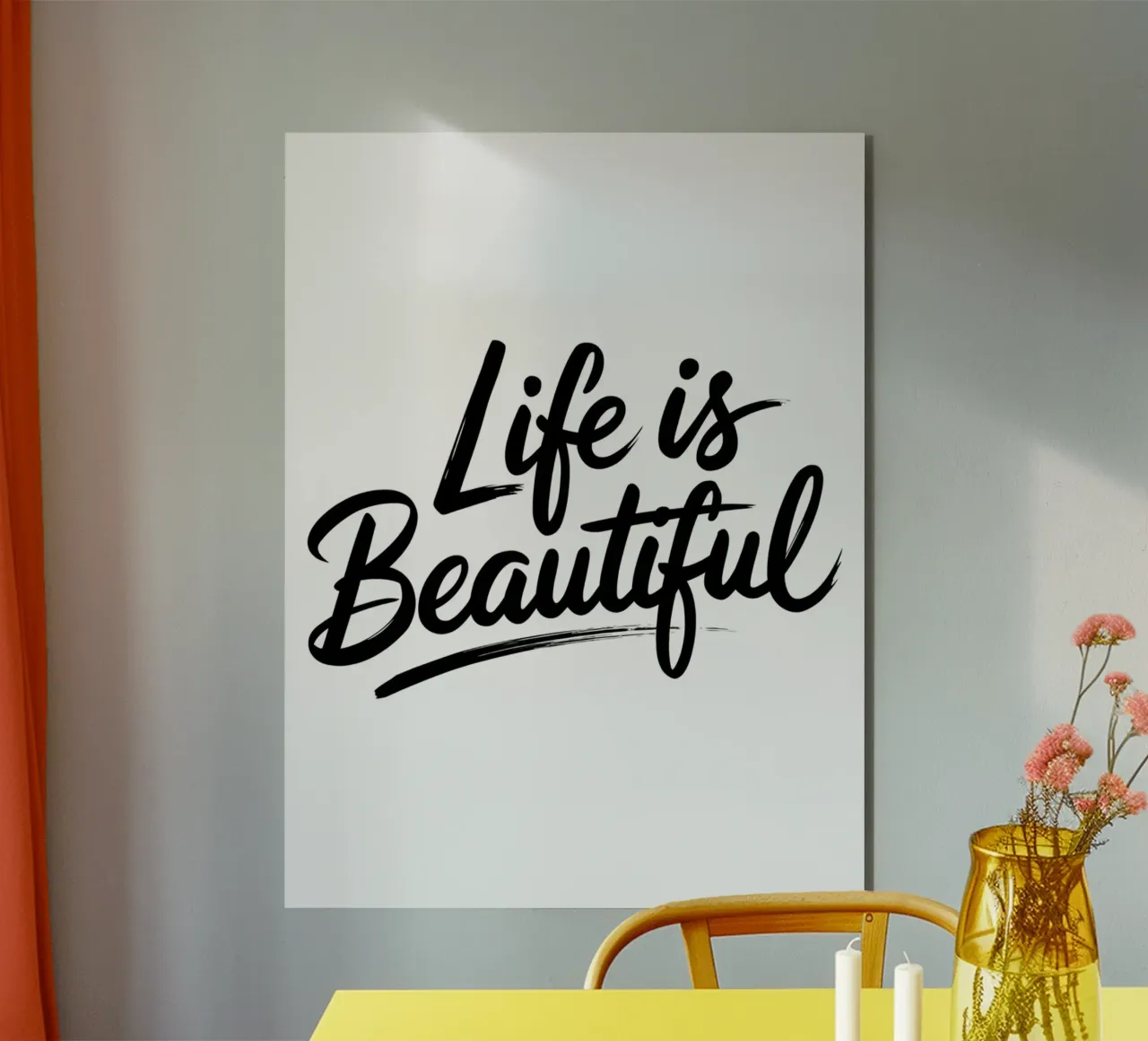 Life is Beautiful alu-dibond by logic