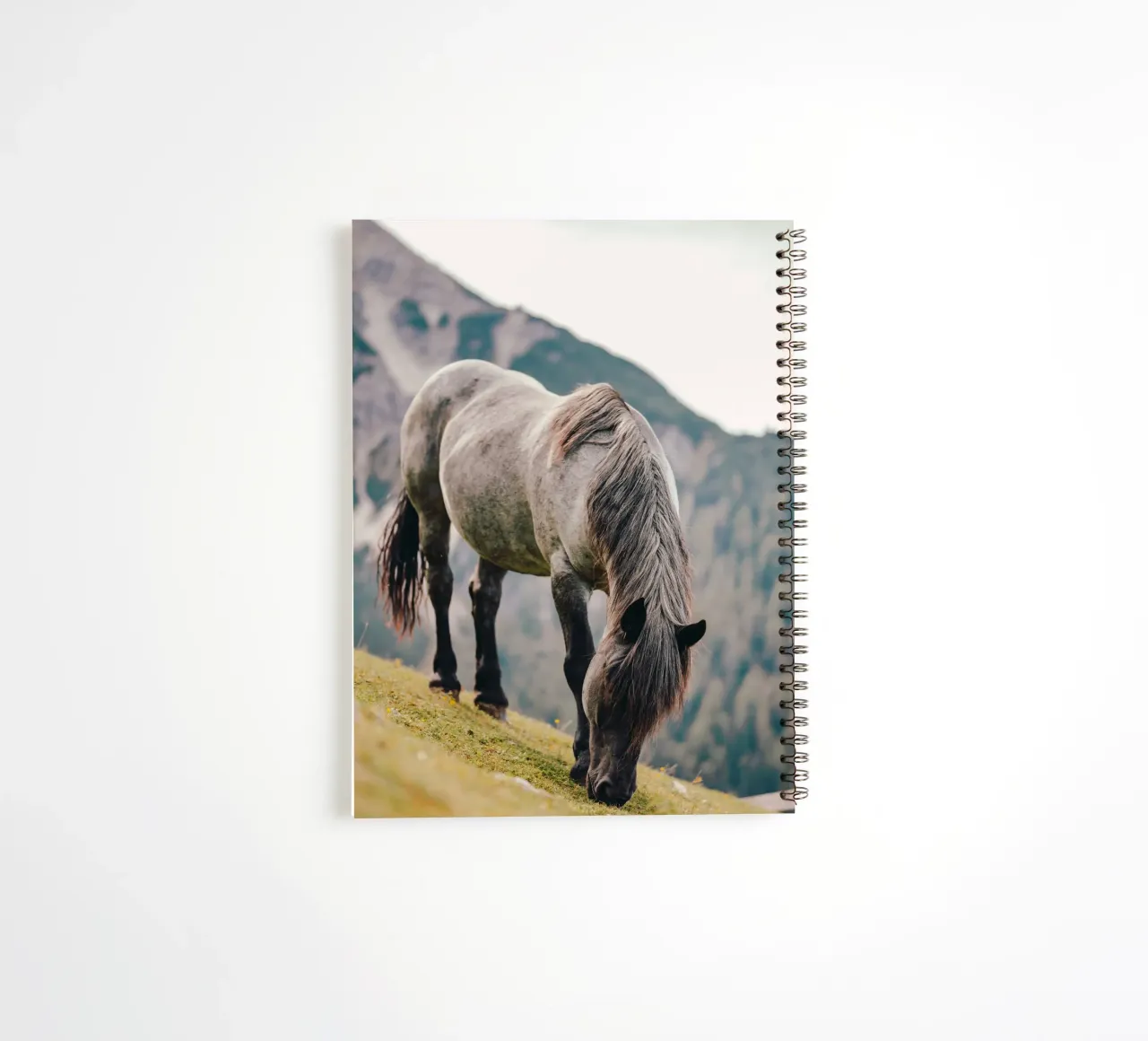 Pferd in Österreich aus einer Weide in den Bergen, Kaltblüte spiral notebook by Stina Freytag