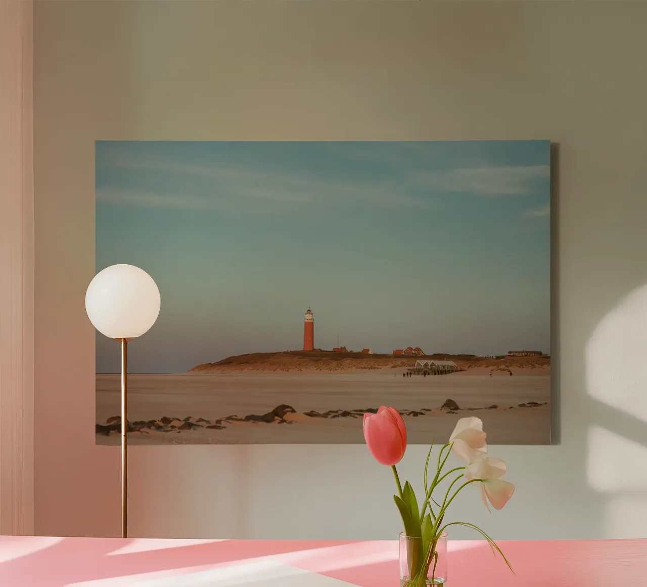 Leuchtturm auf Texel canvas by Stina Freytag