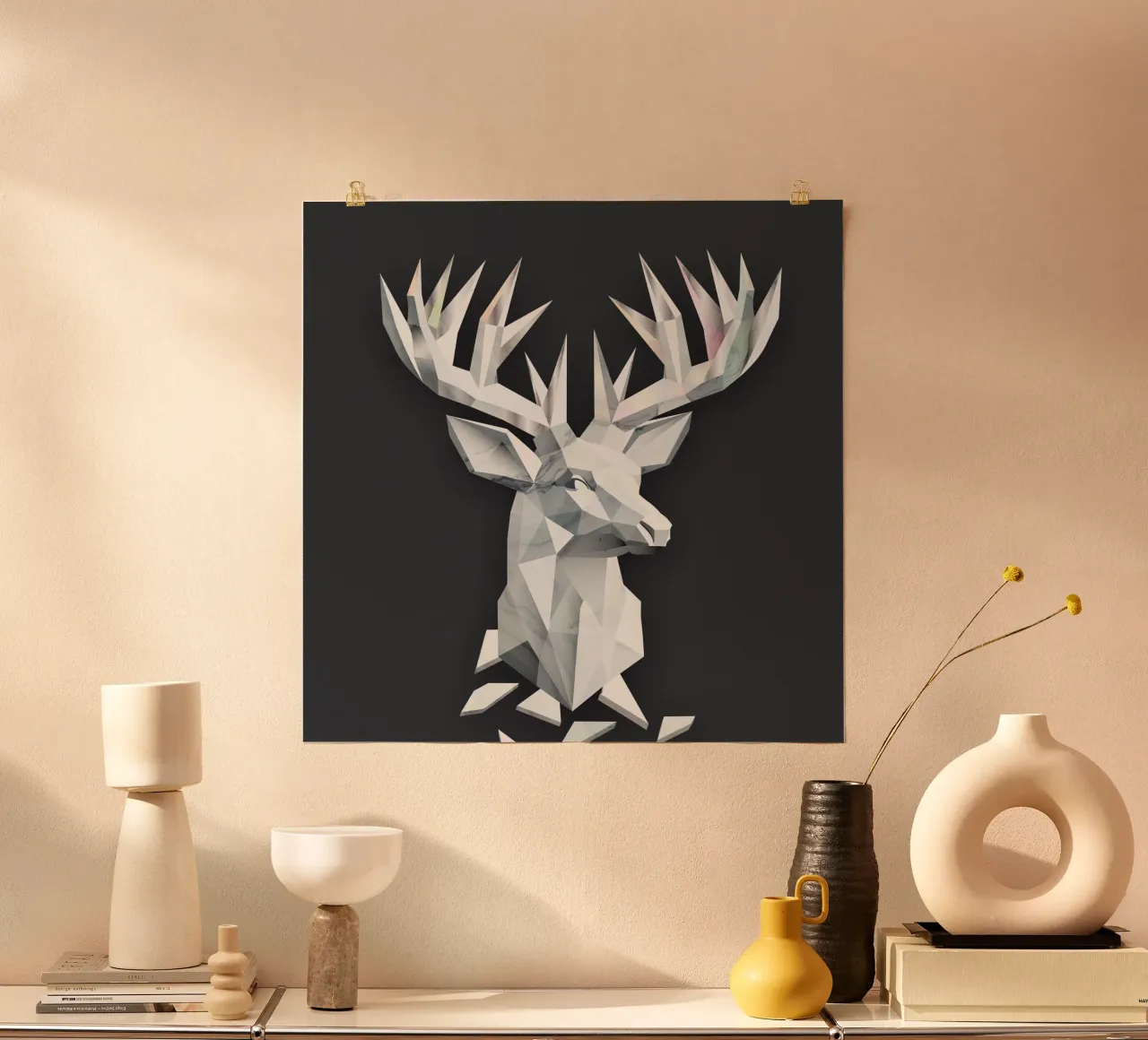 Maestosa testa di cervo in stile geometrico poster da namosh