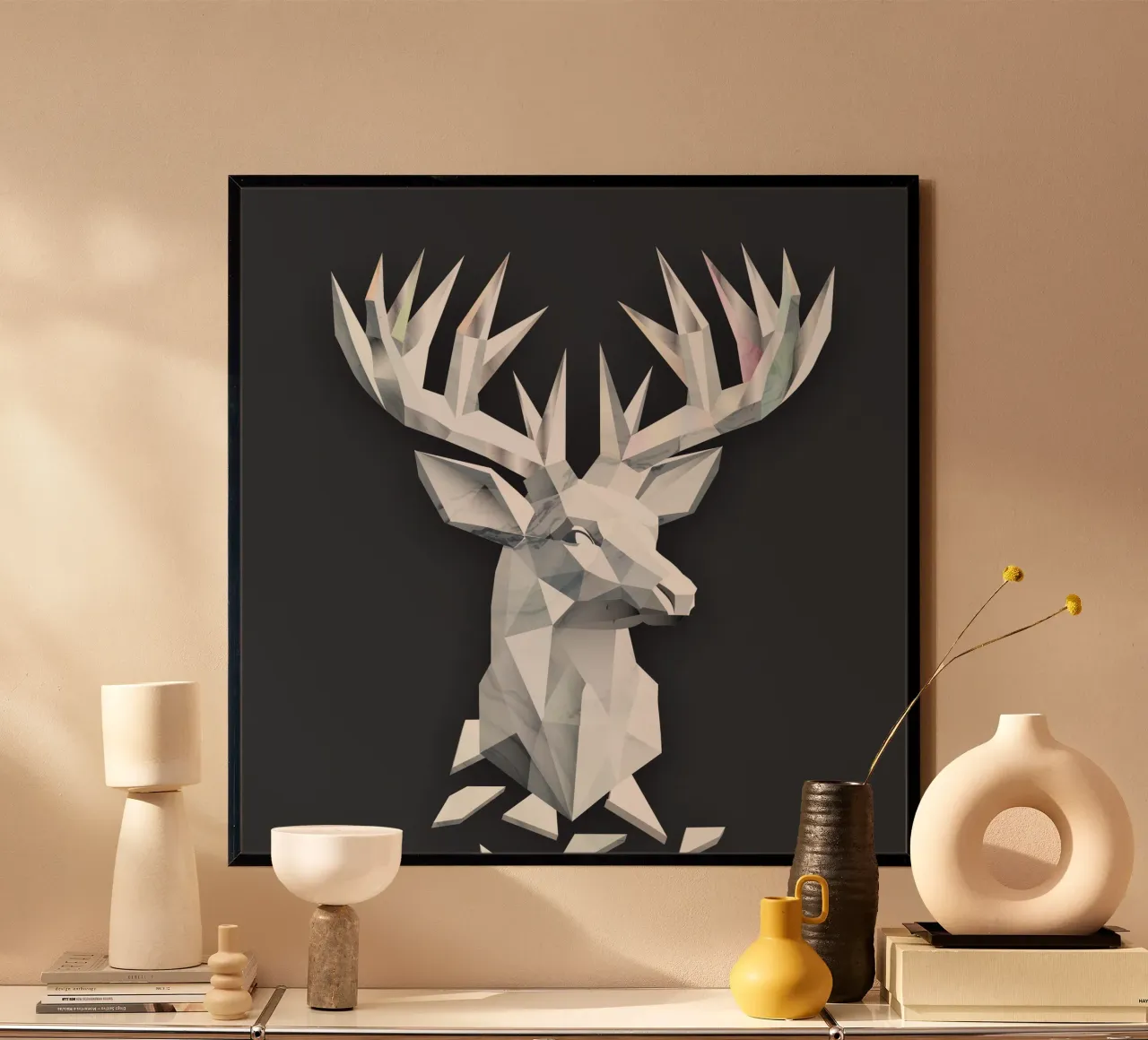 Maestosa testa di cervo in stile geometrico poster da namosh
