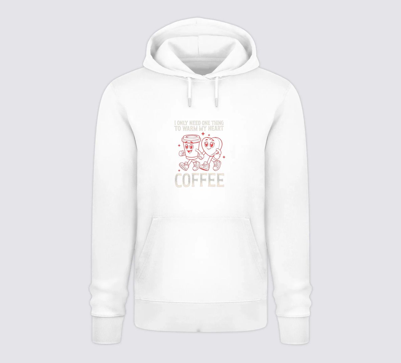I only need one thing to warm my heart, coffee. felpa con cappuccio da edsonramosart
