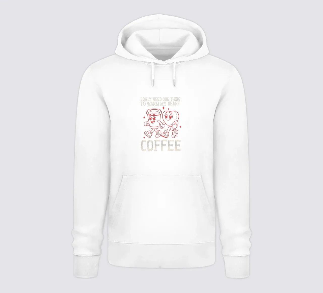 I only need one thing to warm my heart, coffee. felpa con cappuccio da edsonramosart