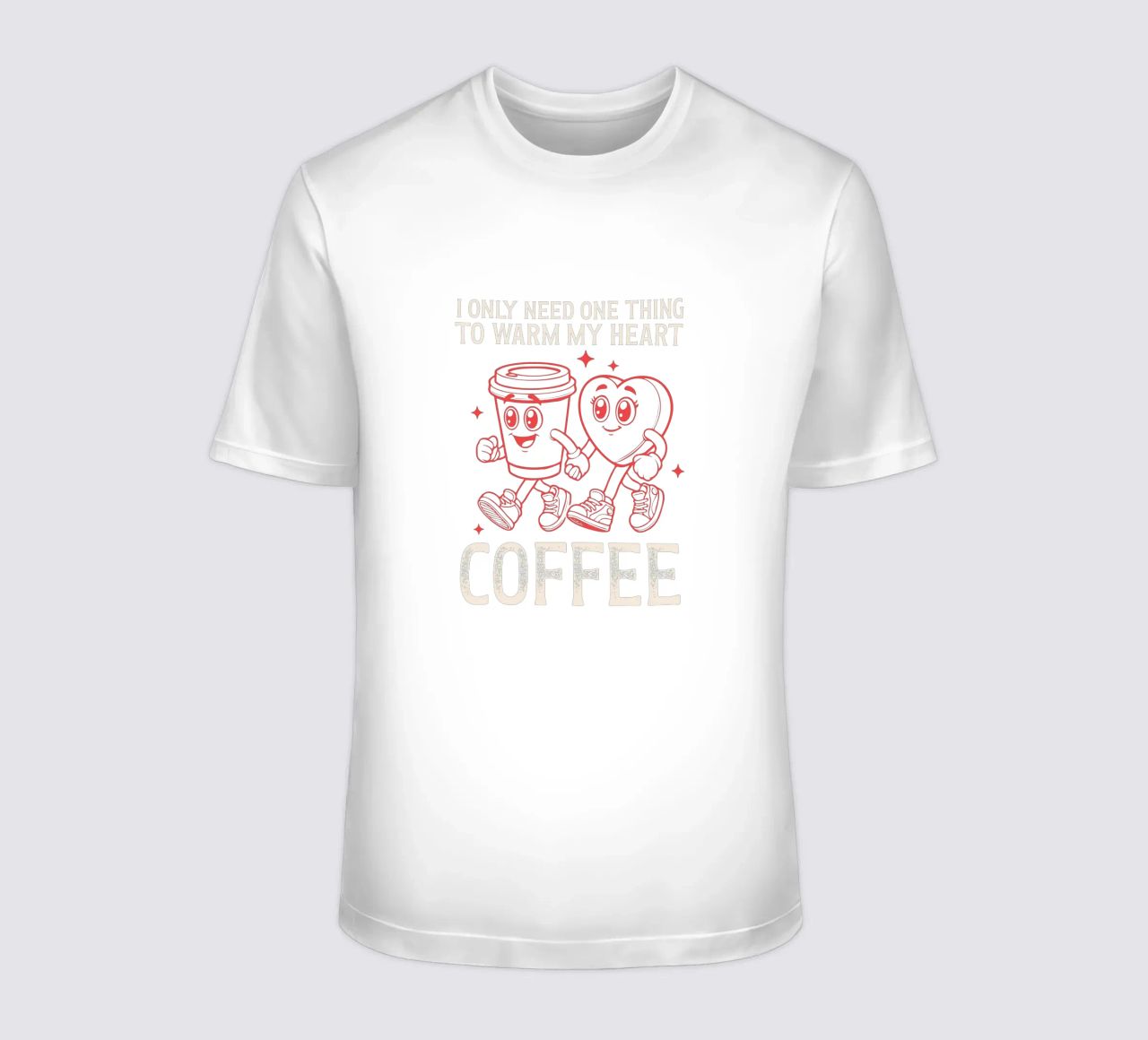 I only need one thing to warm my heart, coffee. t-shirt da edsonramosart