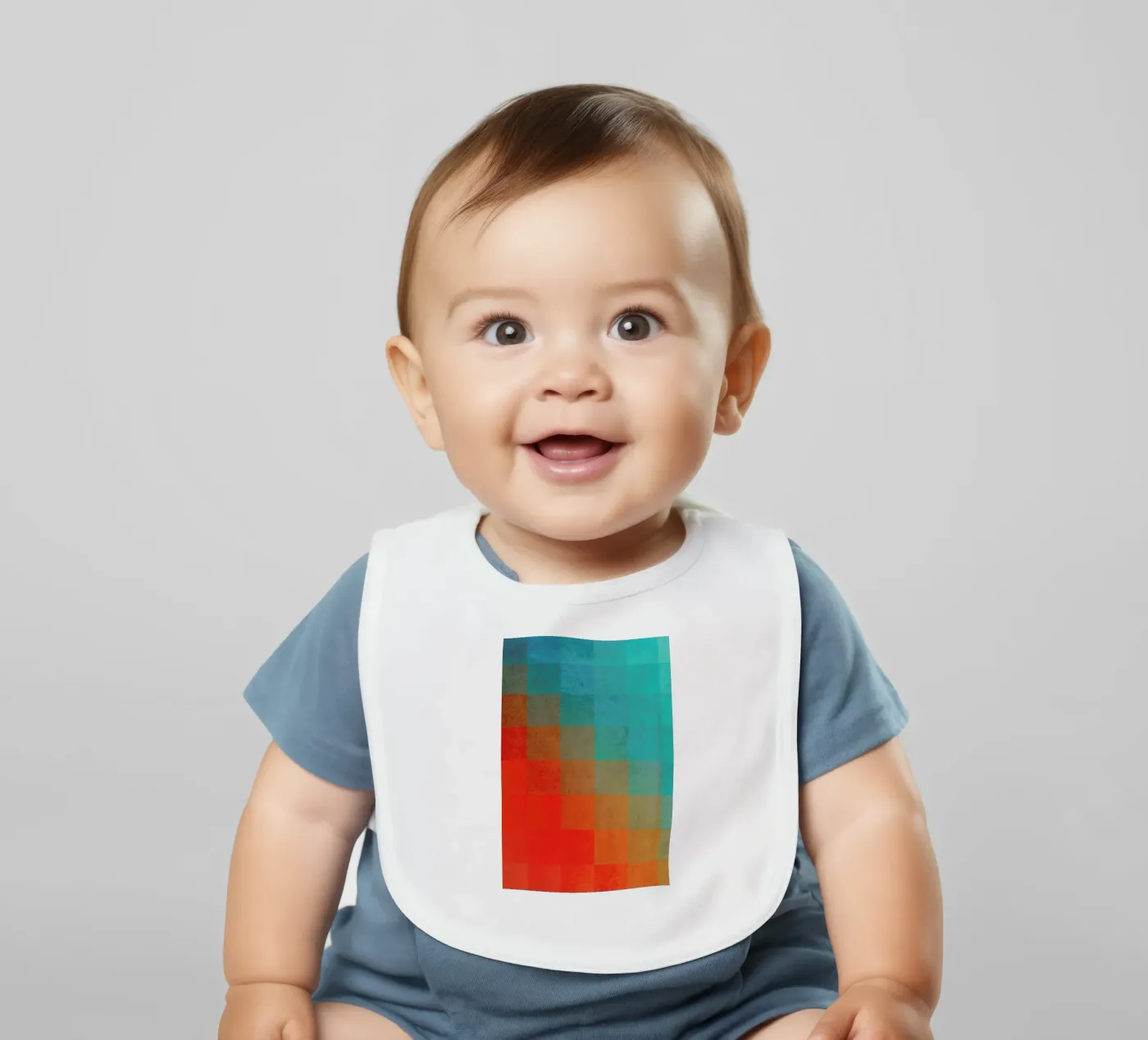 Beach Pixel Surface baby bib by Danny Ivan