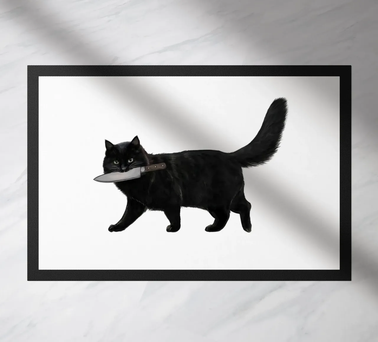Knife Cat deurmat van Laura Graves