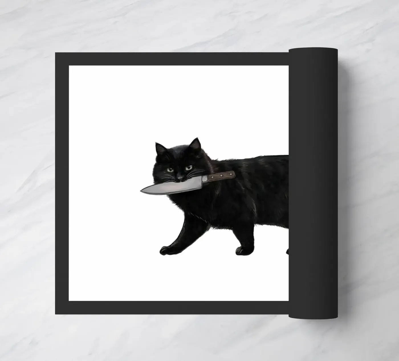 Knife Cat Fußmatte von Laura Graves