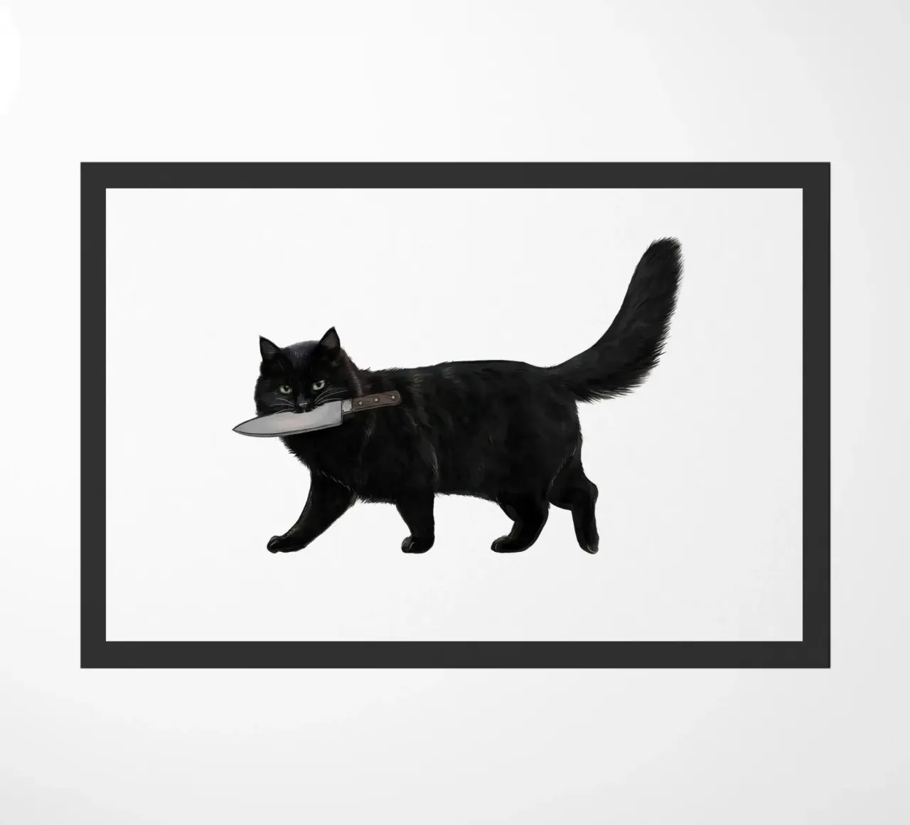 Knife Cat deurmat van Laura Graves