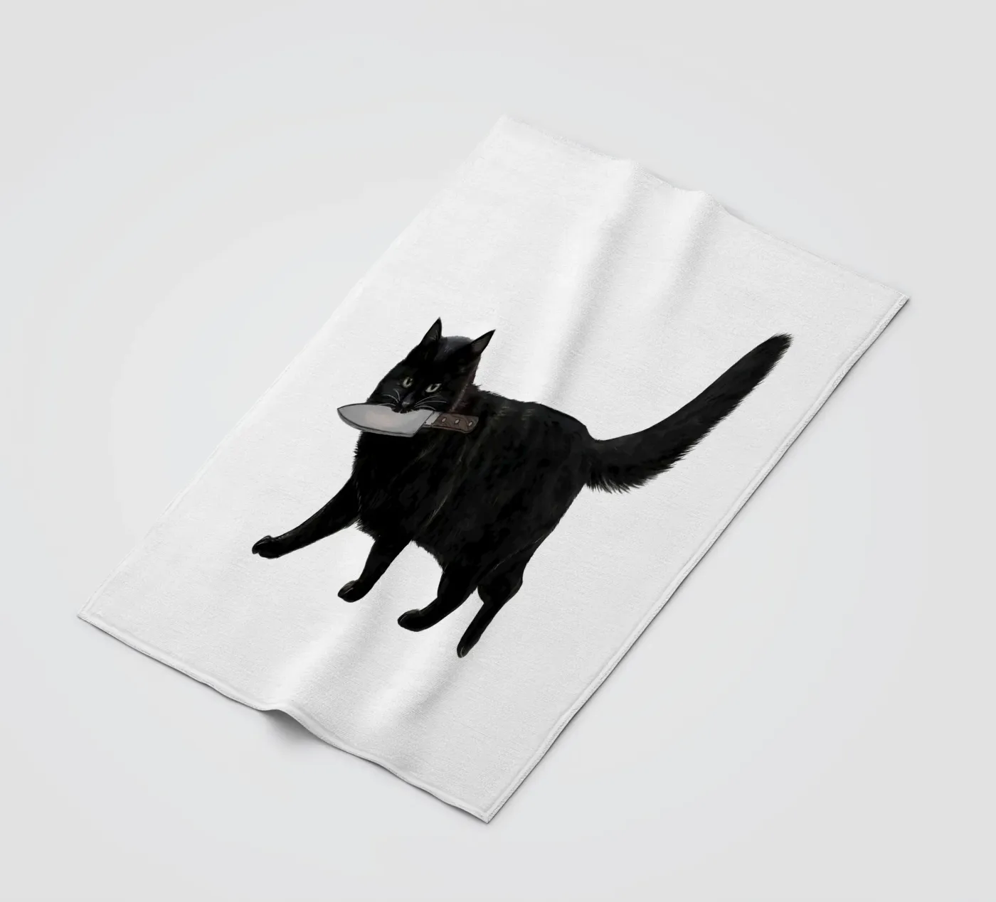 Knife Cat Fleecedecke von Laura Graves