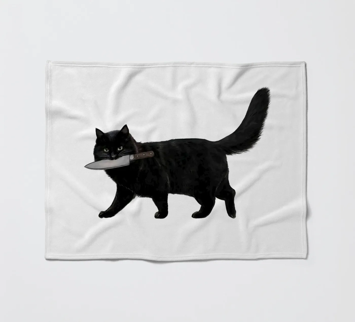 Knife Cat Fleecedecke von Laura Graves
