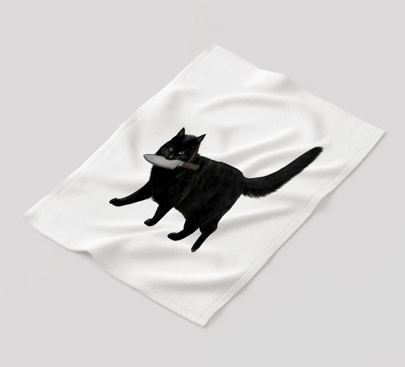 Knife Cat Fleecedecke von Laura Graves