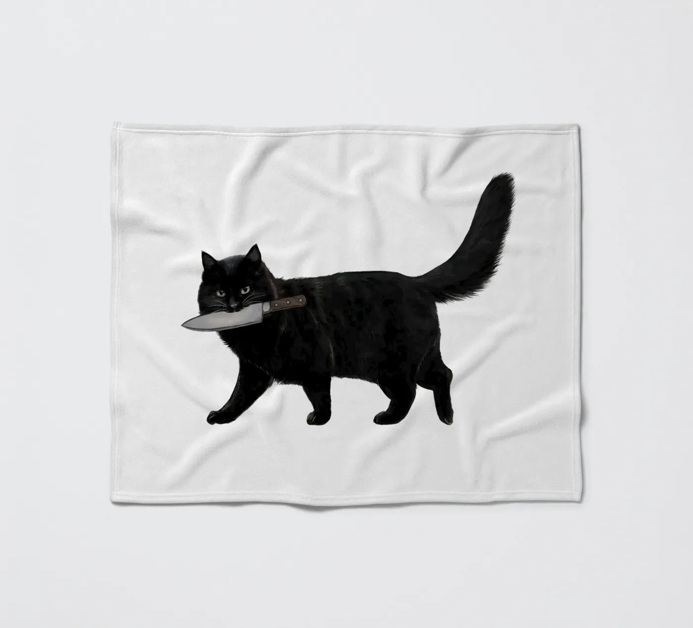 Knife Cat Fleecedecke von Laura Graves
