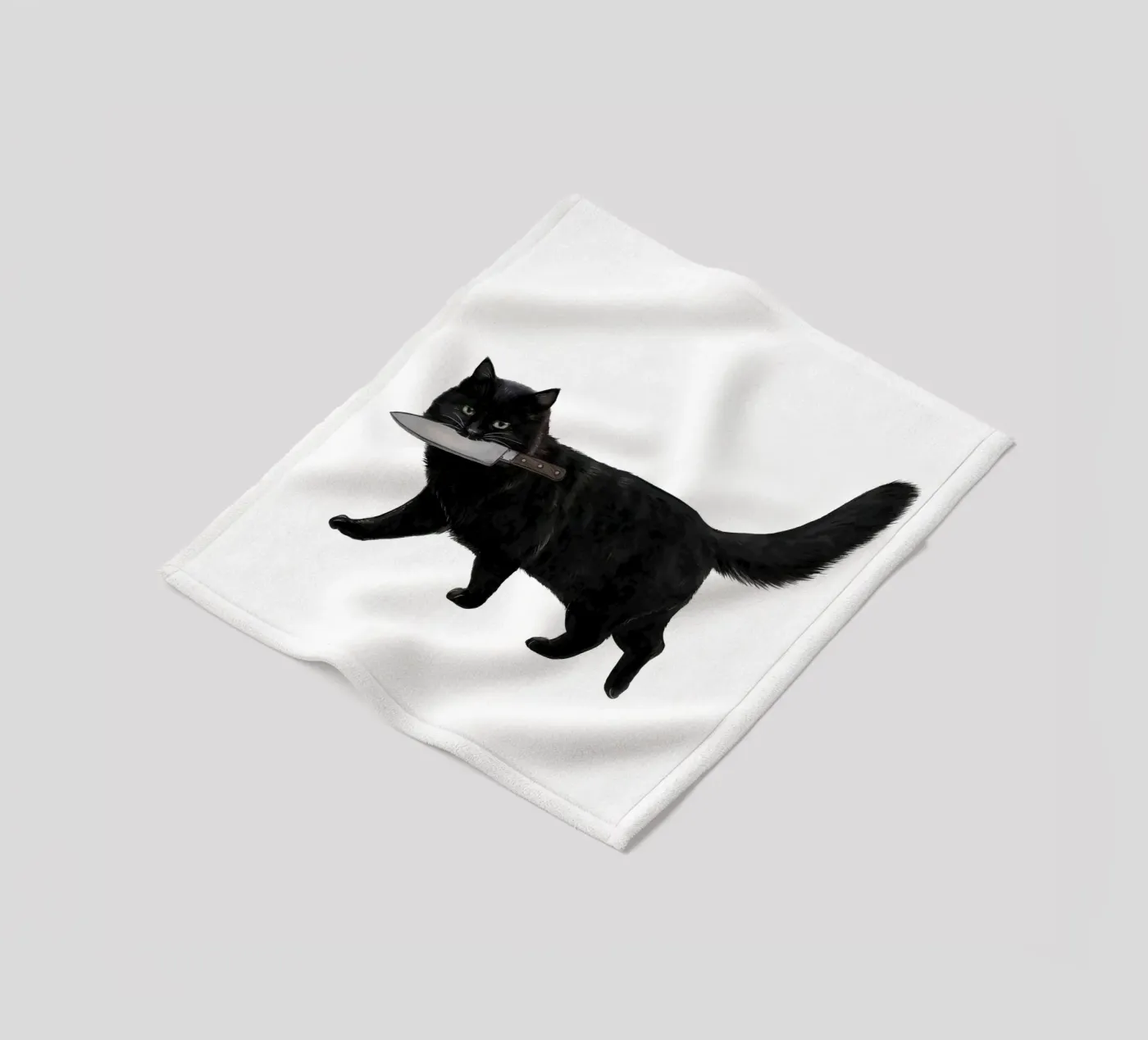 Knife Cat Fleecedecke von Laura Graves