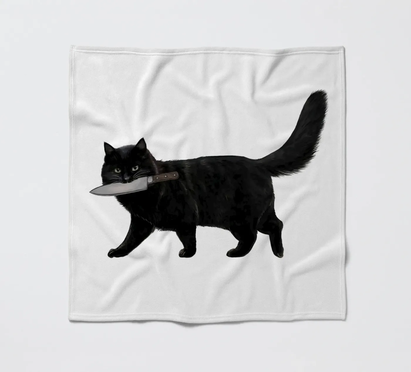 Knife Cat Fleecedecke von Laura Graves