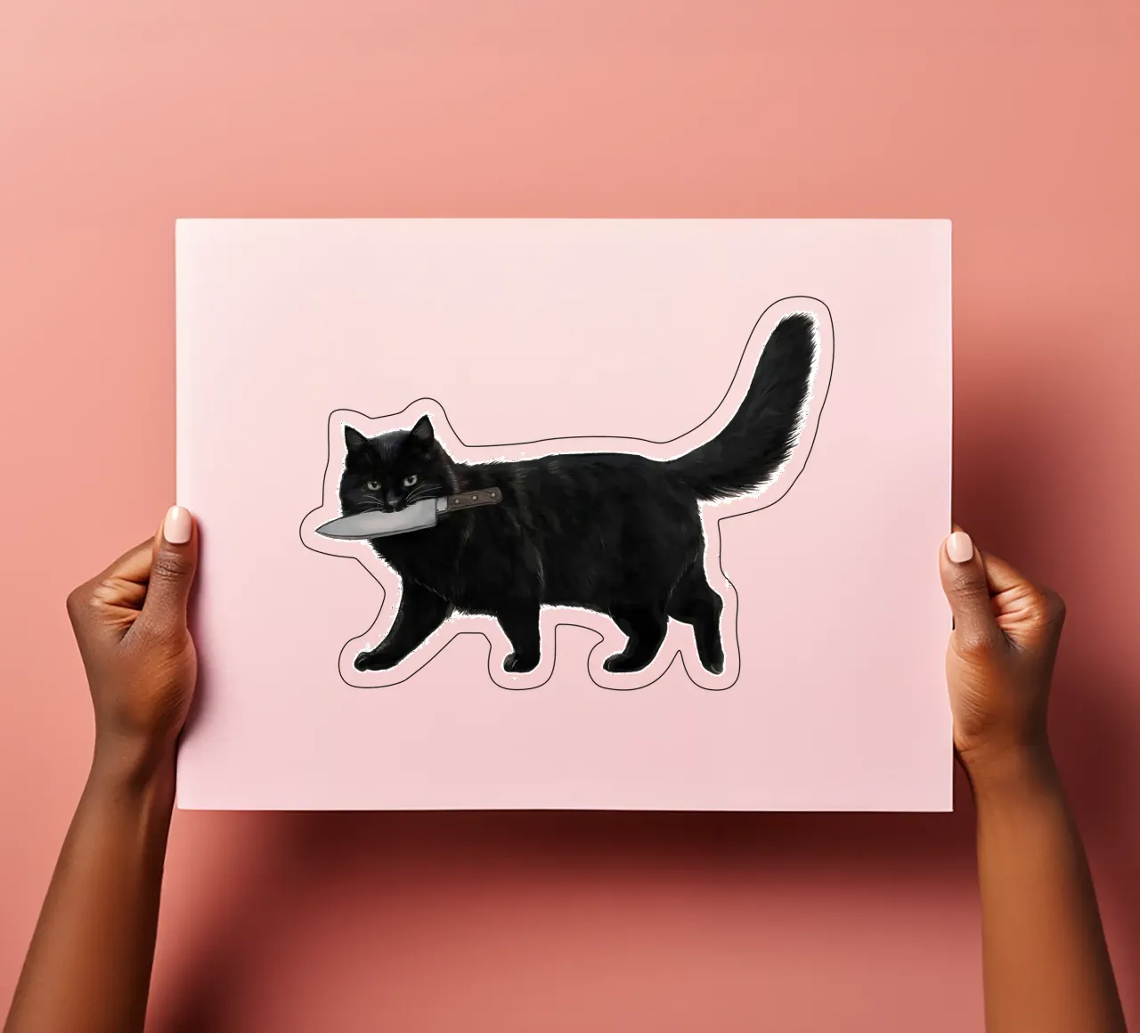 Messer Katze Stickerbogen von Laura Graves