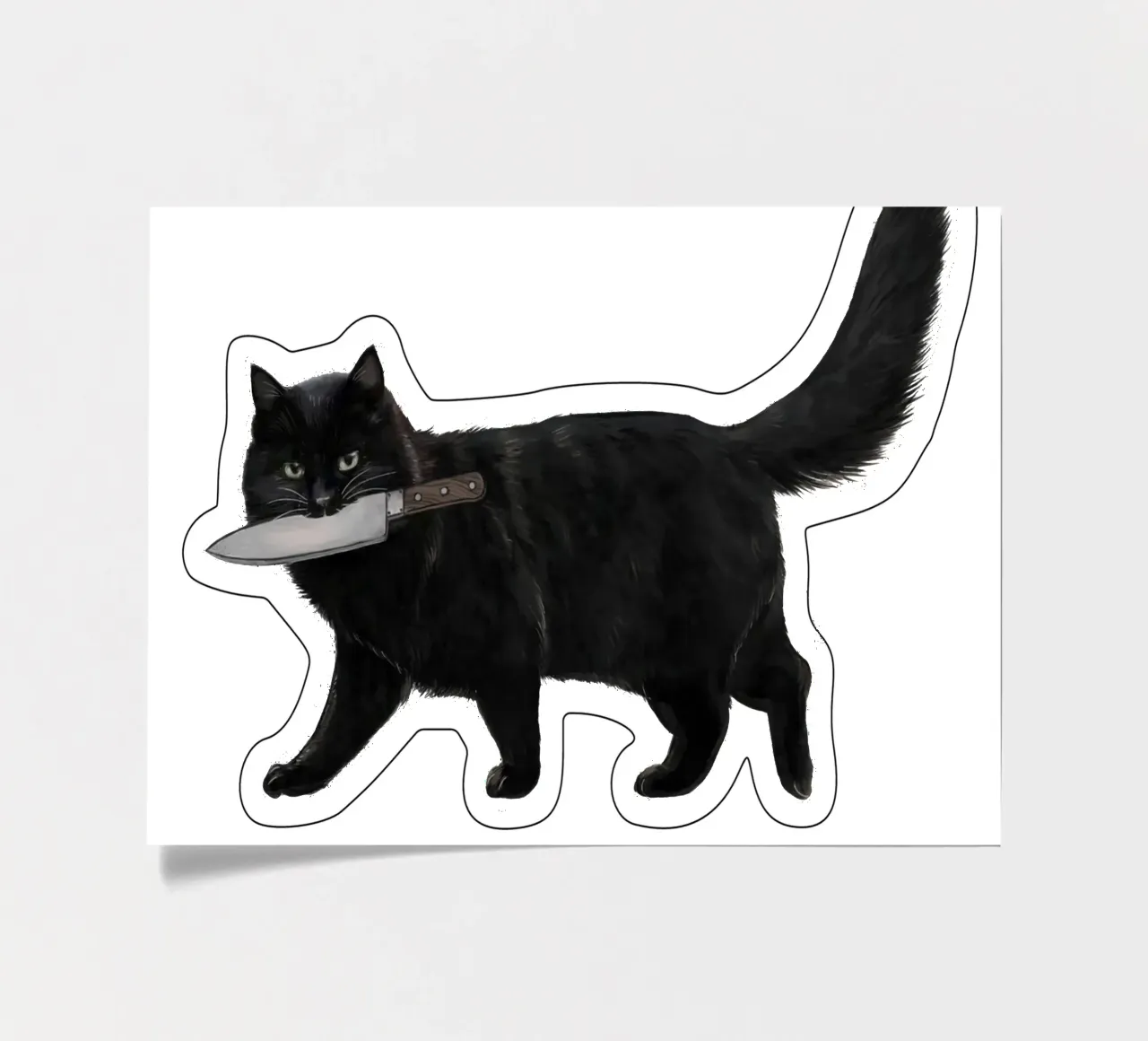 Messer Katze Stickerbogen von Laura Graves
