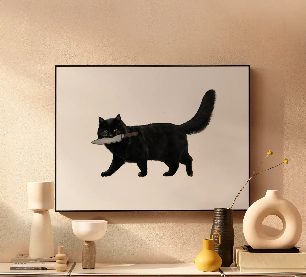 Mes Kat acryl van Laura Graves