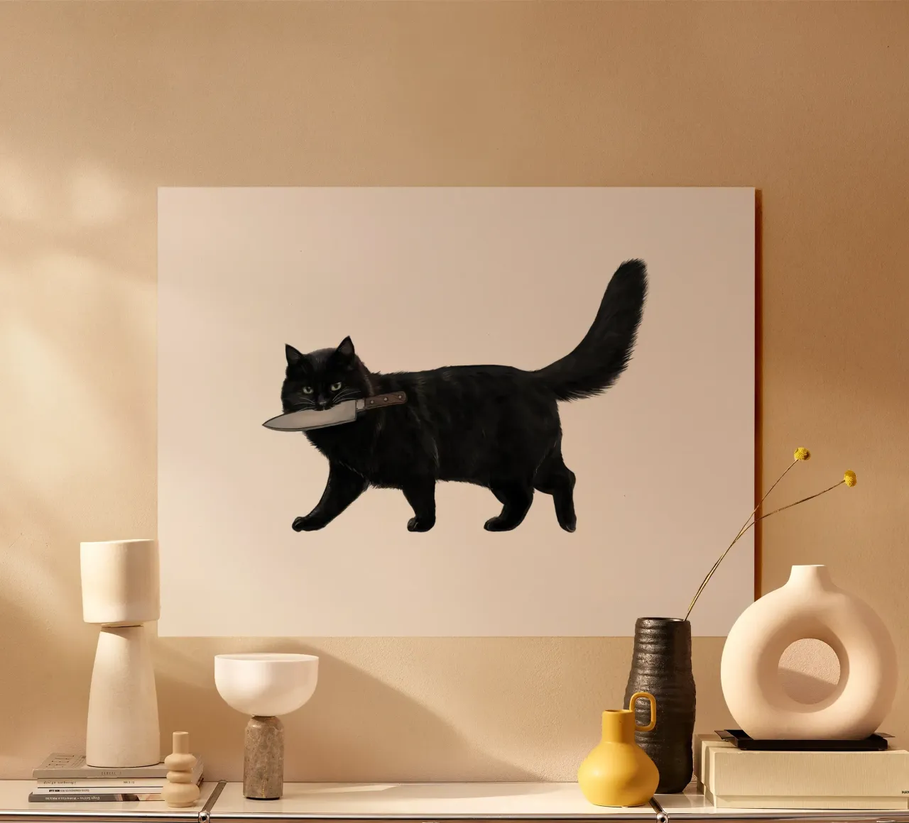 Mes Kat acryl van Laura Graves