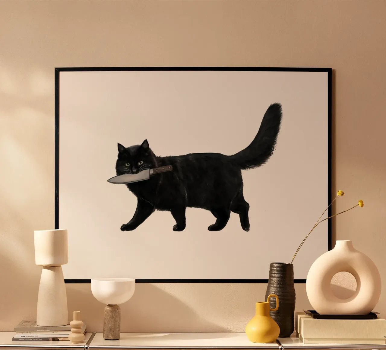 Knife Cat poster van Laura Graves