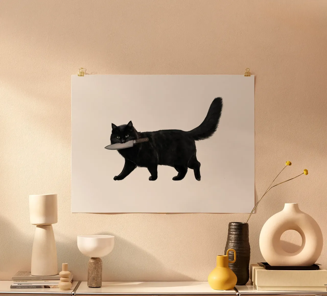 Knife Cat poster van Laura Graves