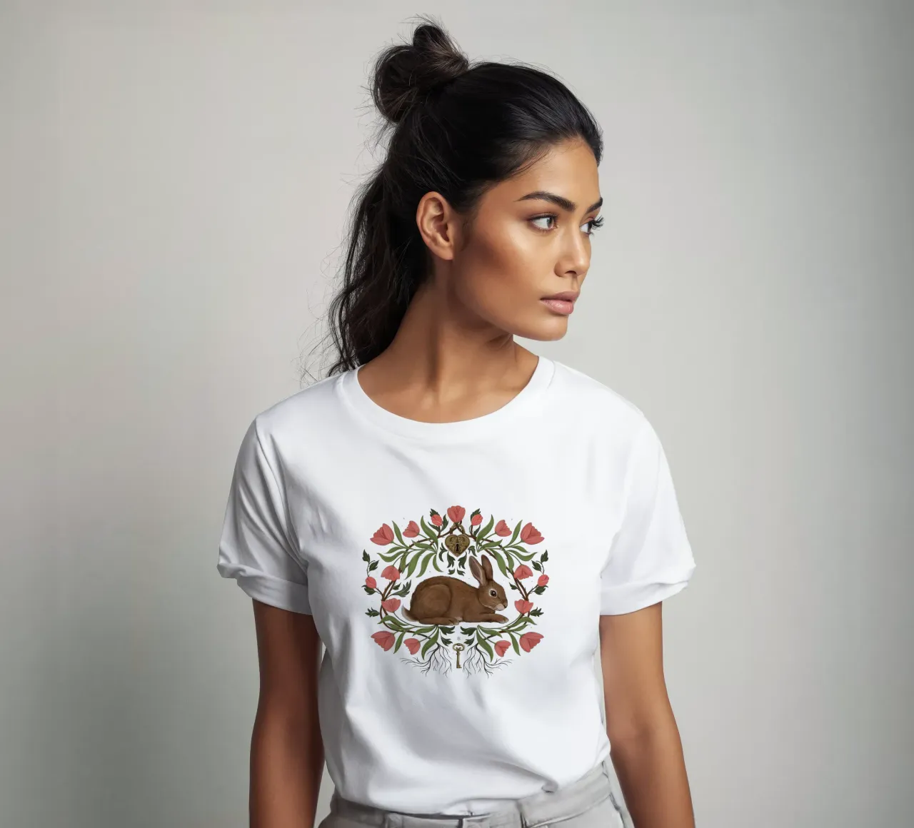 Rabbit In The Secret Garden t-shirt da Laura Graves