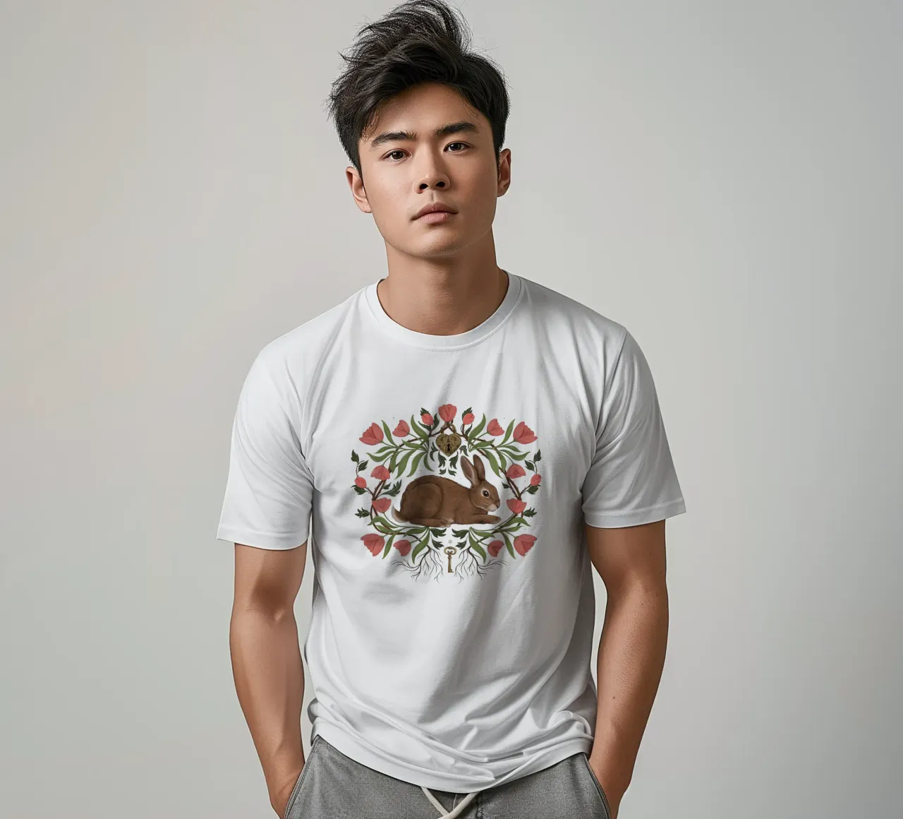 Rabbit In The Secret Garden t-shirt da Laura Graves