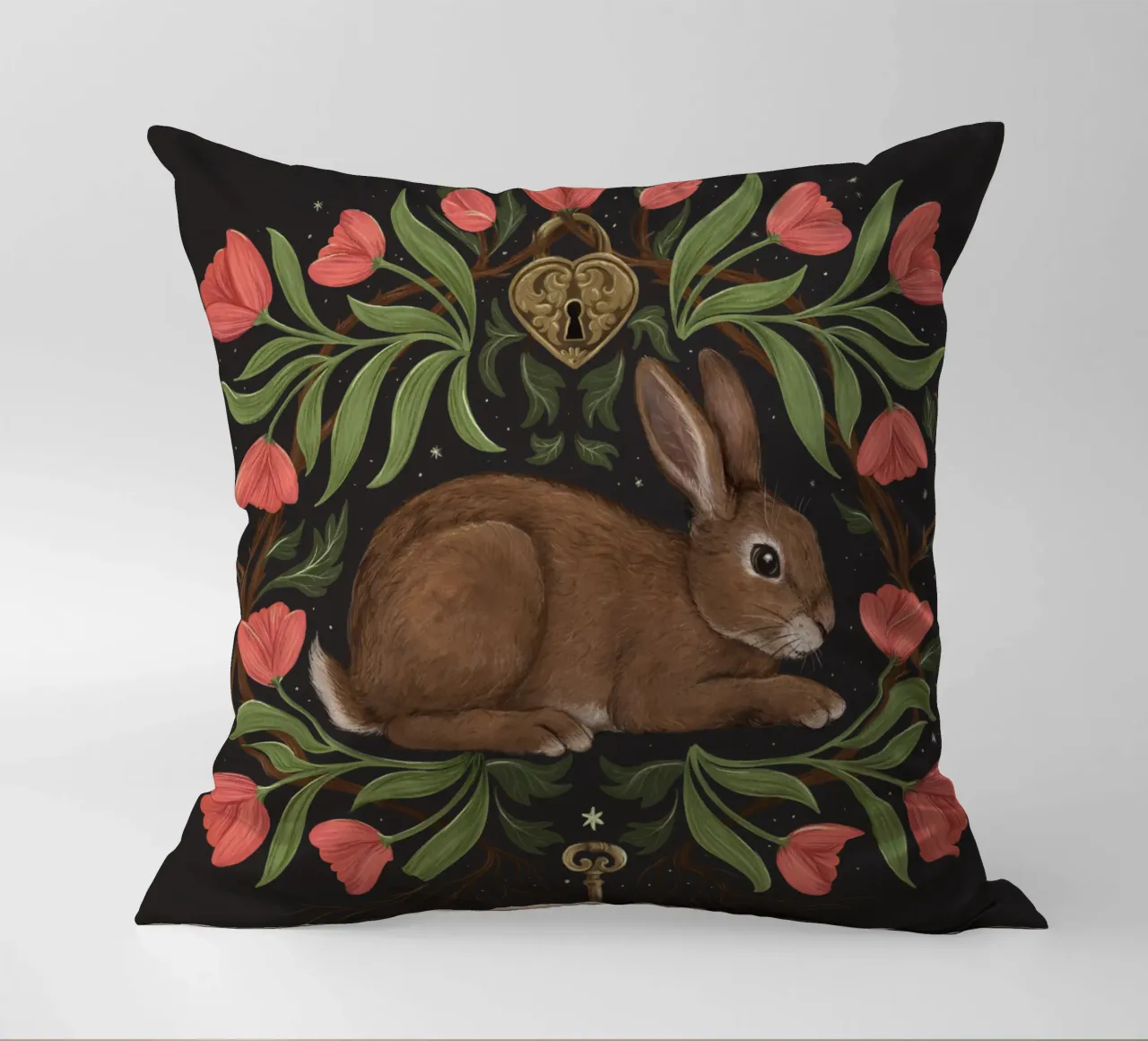 Rabbit In The Secret Garden cojín de Laura Graves