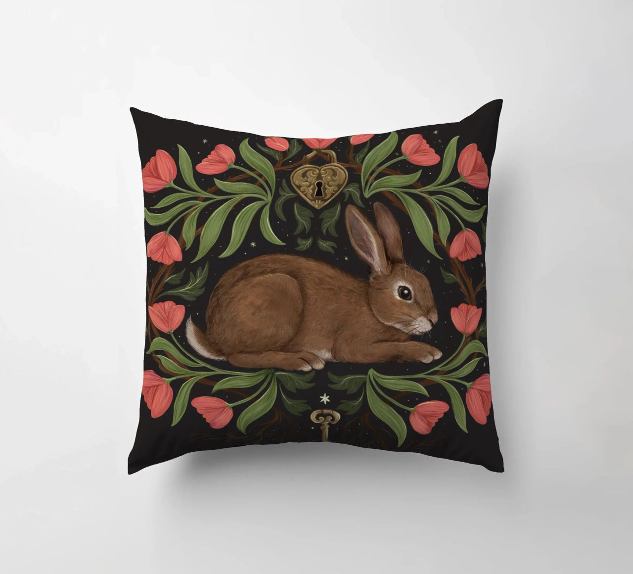 Rabbit In The Secret Garden cuscino da Laura Graves