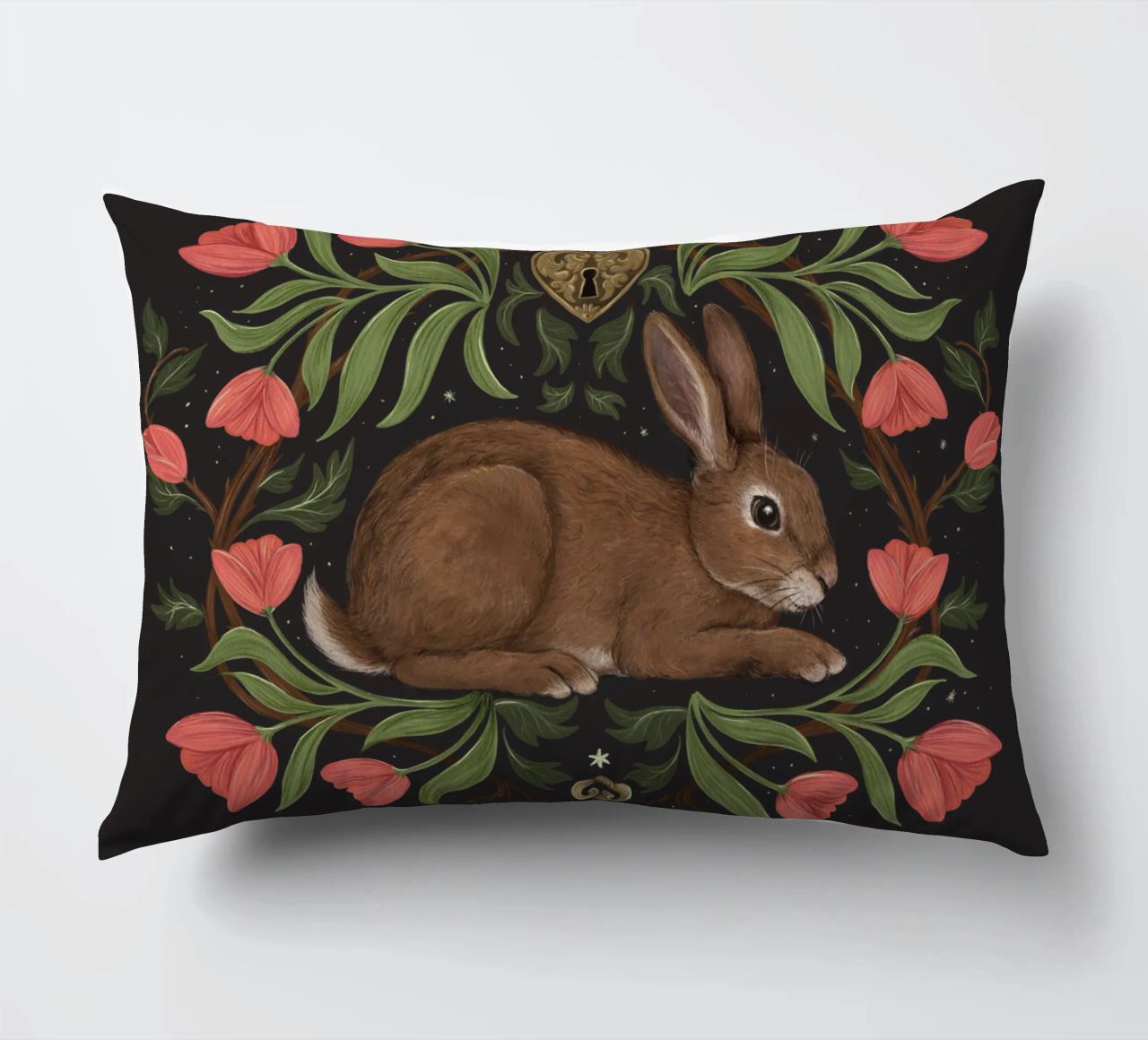 Rabbit In The Secret Garden cuscino da Laura Graves