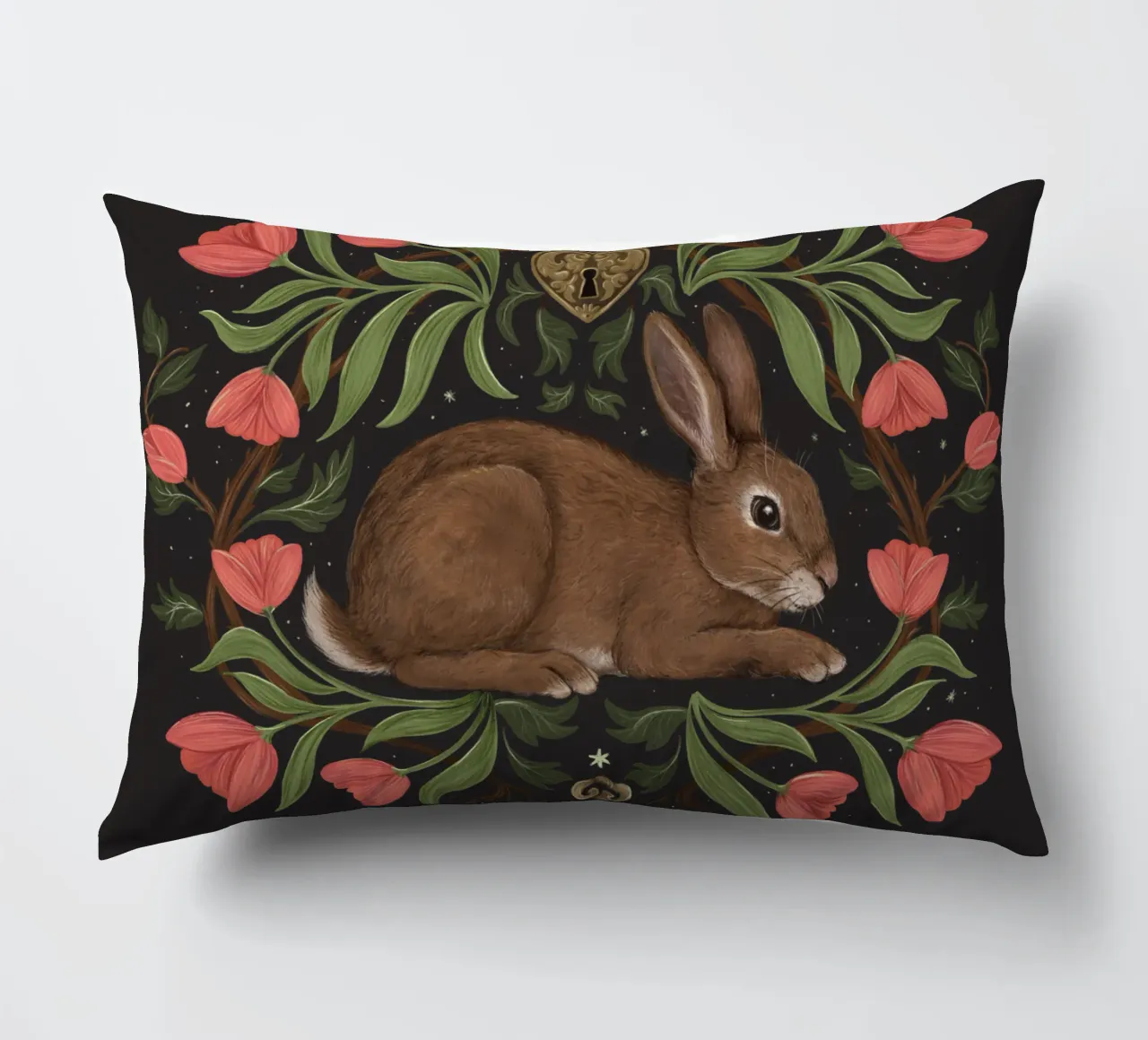 Rabbit In The Secret Garden cojín de Laura Graves
