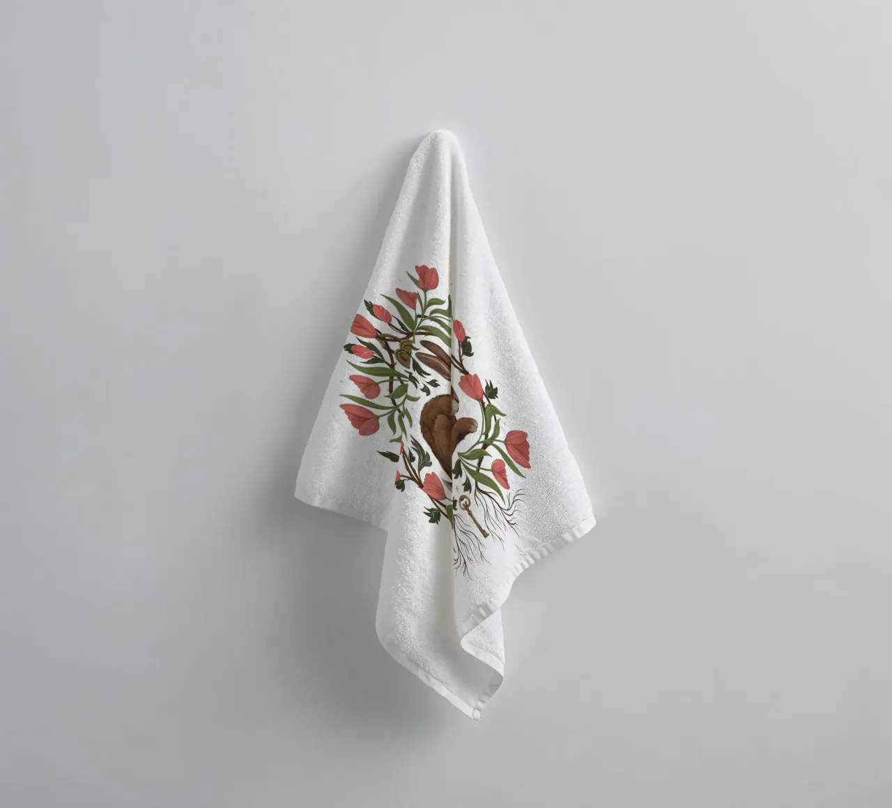 Rabbit In The Secret Garden asciugamano da bagno da Laura Graves