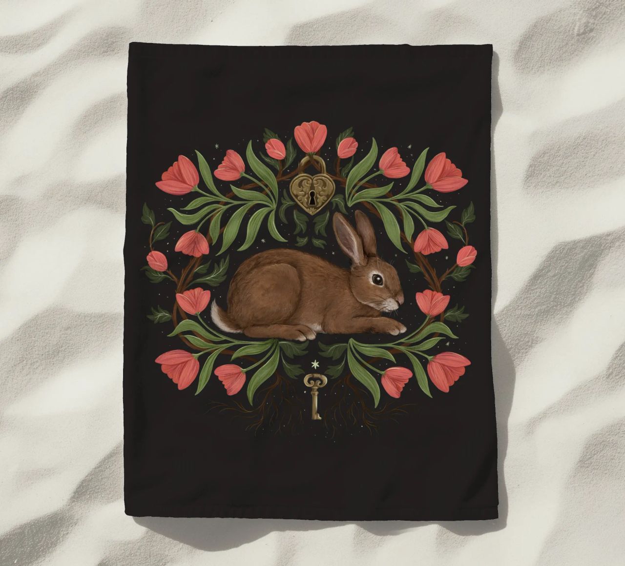 Rabbit In The Secret Garden telo mare da Laura Graves