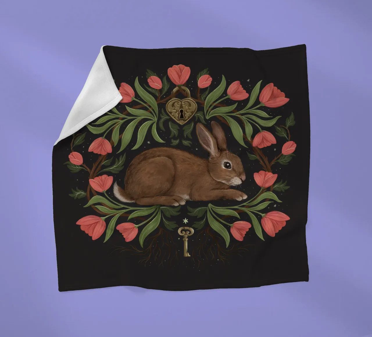 Rabbit In The Secret Garden coperta in pile da Laura Graves