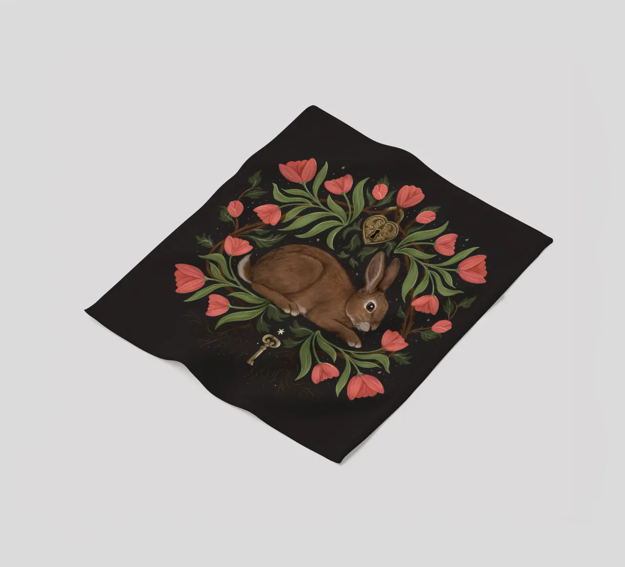 Rabbit In The Secret Garden coperta in pile da Laura Graves