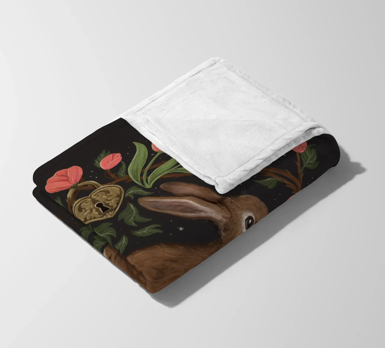 Rabbit In The Secret Garden coperta in pile da Laura Graves