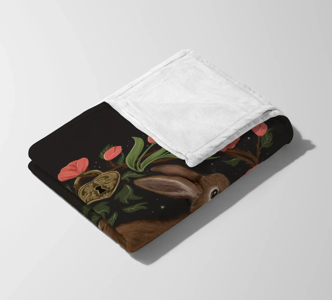 Rabbit In The Secret Garden coperta in pile da Laura Graves